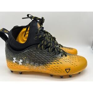 Under Armour Spotlight Lux 3026576-001 Yellow Black Football Cleats Men's Size 9